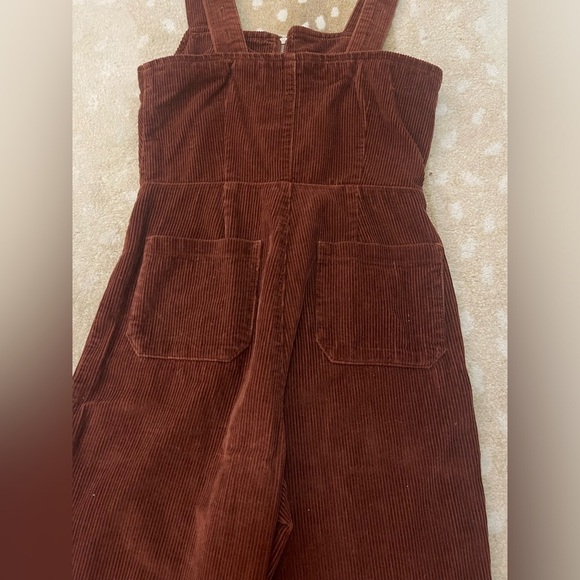 Free People ribbed chocolate brown overall jumpsuit women’s size 6 SOLD - Picture 8 of 10